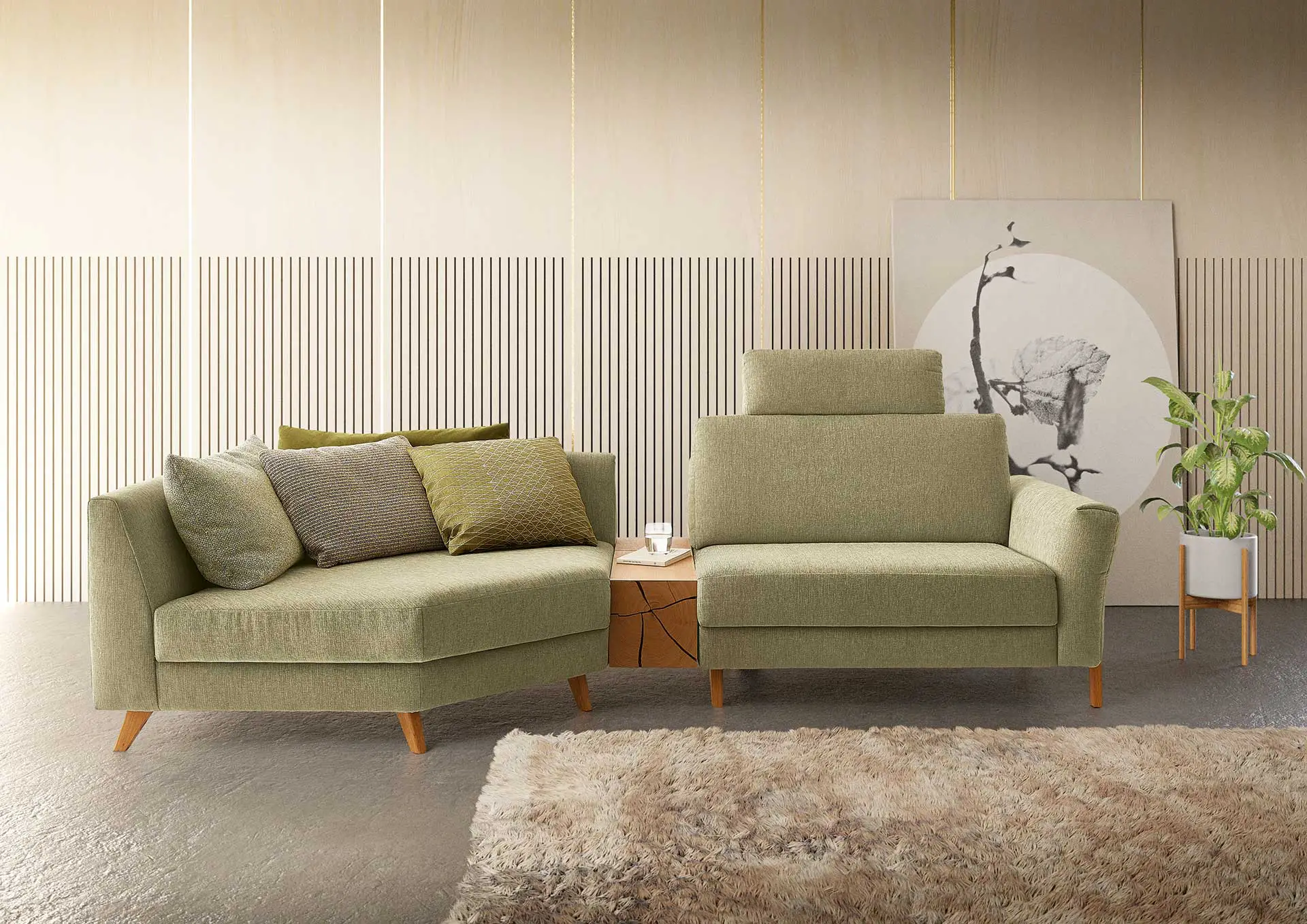Couchzone-sitzen-und-liegen-koinor-upgrade-textil-gruen8 Koinor Upgrade Sofa – Ansicht 3
